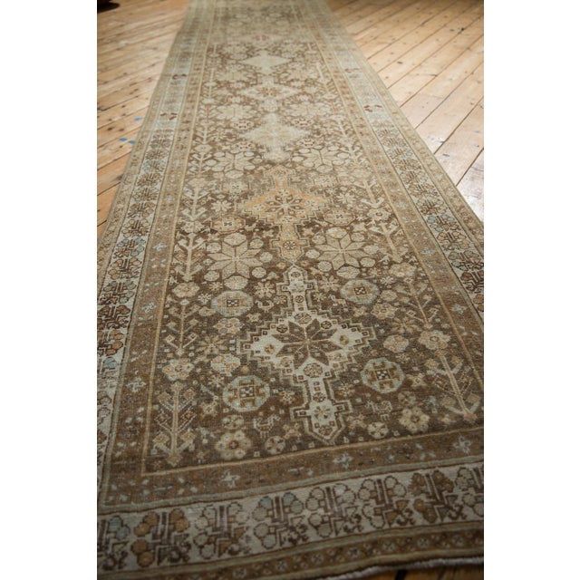 Coffee Vintage Distressed Afshar Rug Runner - 3'7" X 16'6" For Sale - Image 8 of 11