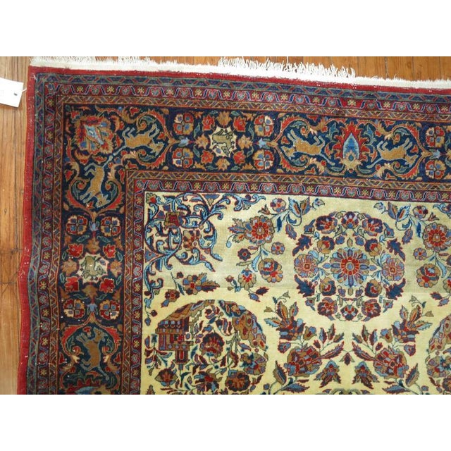 Zabihi Collection Antique Persian Kashan with Animal Border - 4'3" x 6'6" For Sale - Image 4 of 6