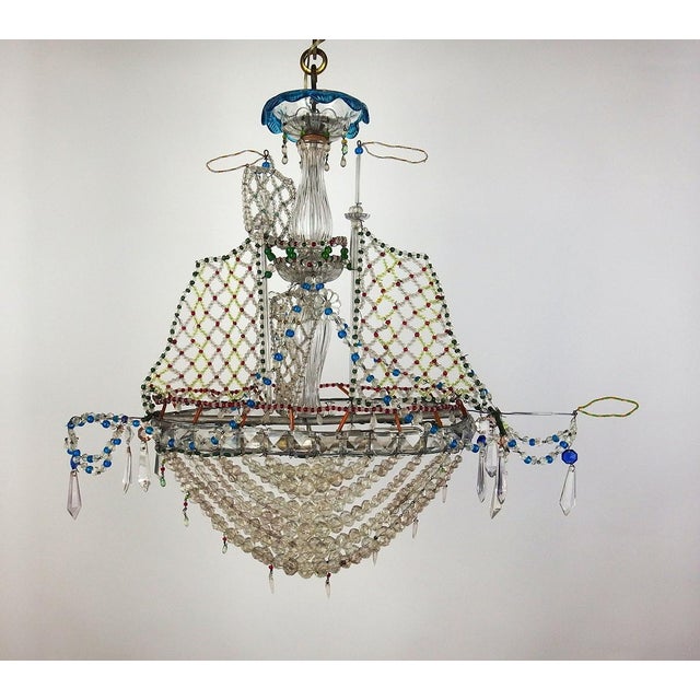 Boat Chandelier with Glass Beads, 1950s For Sale - Image 11 of 11