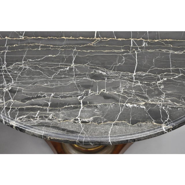 Vintage Italian Neoclassical Style Urn Pedestal Round Marble Side Tables - Pair For Sale - Image 18 of 18
