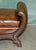 Brown Antique Edwardian Sculptural Leather Scroll End Ottomans, 1910, Set of 2 For Sale - Image 8 of 18