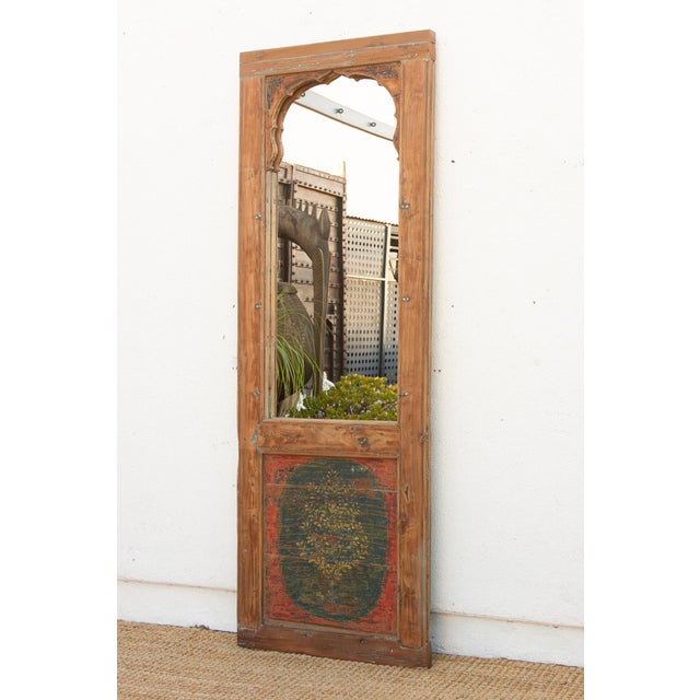 Tall Antique Indian Arched Mirror For Sale - Image 4 of 10
