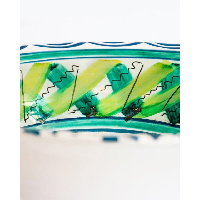 1960s Large Vintage Hand Painted Italian Ceramic Bowl For Sale - Image 5 of 7