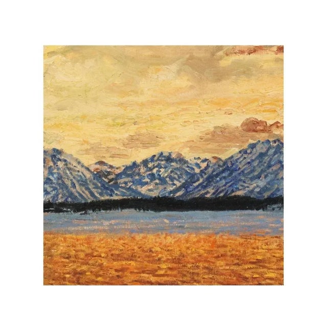 Circa 1970, Vintage Framed American Western Mountain Range Landscape Oil Painting For Sale In Philadelphia - Image 6 of 10