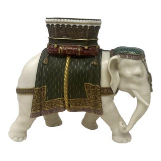 Antique English Indian Elephant Flower Vase James Hadley Royal Worcester Tiffany For Sale