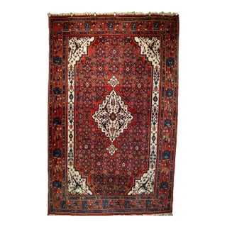Antique Bidjar Area Rug, Handwoven Wool, Herati Design, 1920s For Sale