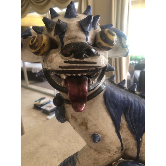 Ceramic Pair of Italian Mid-Century Terracotta Temple Dogs For Sale - Image 7 of 10