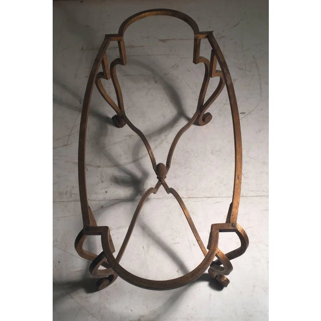Mid 20th Century Gilt Wrought Iron Maison Ramsay Coffee Table Frame with Acorn Finial For Sale - Image 5 of 9