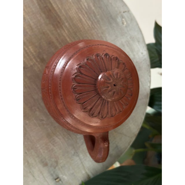 19th Century 19th C Ottoman Terracotta Lidded Cup - Antique Islamic Redware Tobacco Jar Spice Pot For Sale - Image 5 of 7