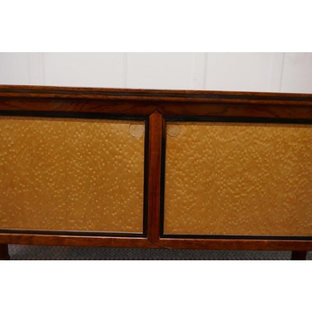 Tan Art Deco Style Walnut and Maple Reception Desk, 1960s For Sale - Image 8 of 9