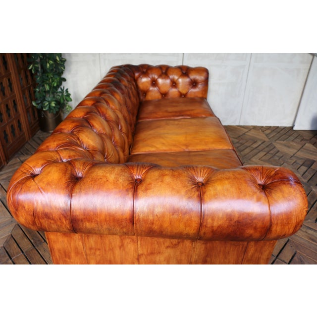 1980s Vintage Chesterfield Brown Leather Sofa, 1980s For Sale - Image 5 of 18