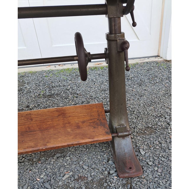 Antique Cast Iron Base Drafting Table For Sale - Image 4 of 16