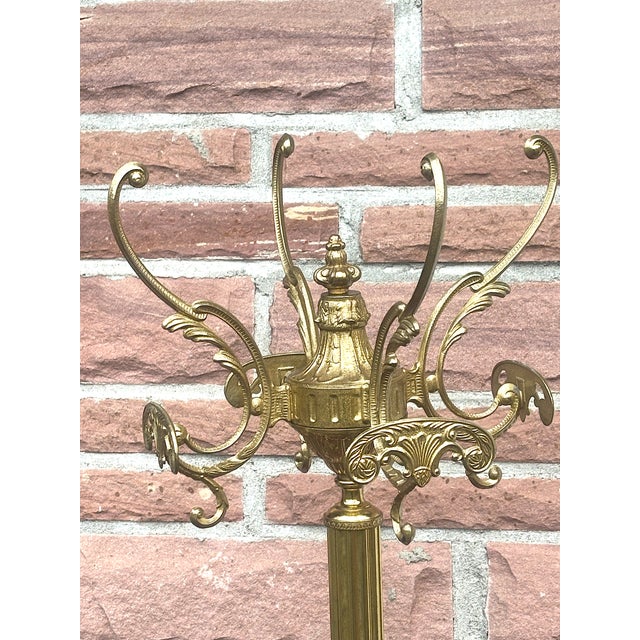 Mid-Century Modern Brass Coat Rack from Unbekannt, 1970s For Sale - Image 3 of 9