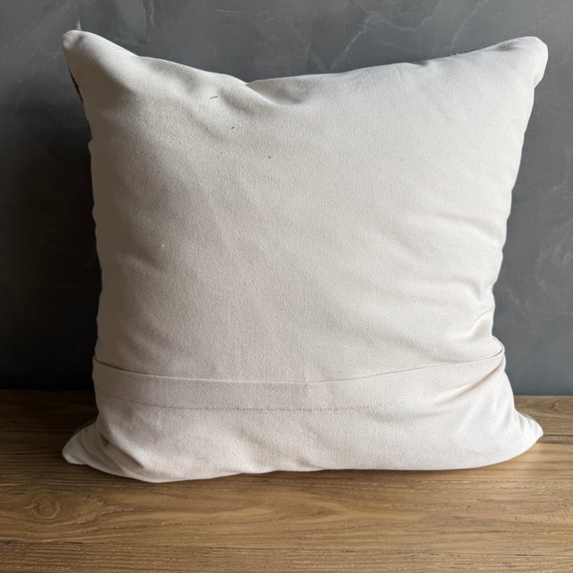 Textile Vintage Rug Pillow Cover With Original Seams For Sale - Image 7 of 7