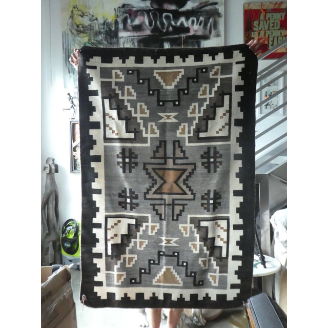 Early 20th Century Early 20th Century Antique 2 Grey Hills Navajo Style Rug- 3′3″ × 4′8″ For Sale - Image 5 of 8