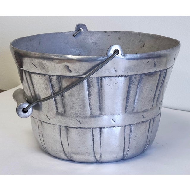 Late 20th Century Vintage Centrumetal Barrel Basket Motif Ice Bucket For Sale - Image 5 of 10