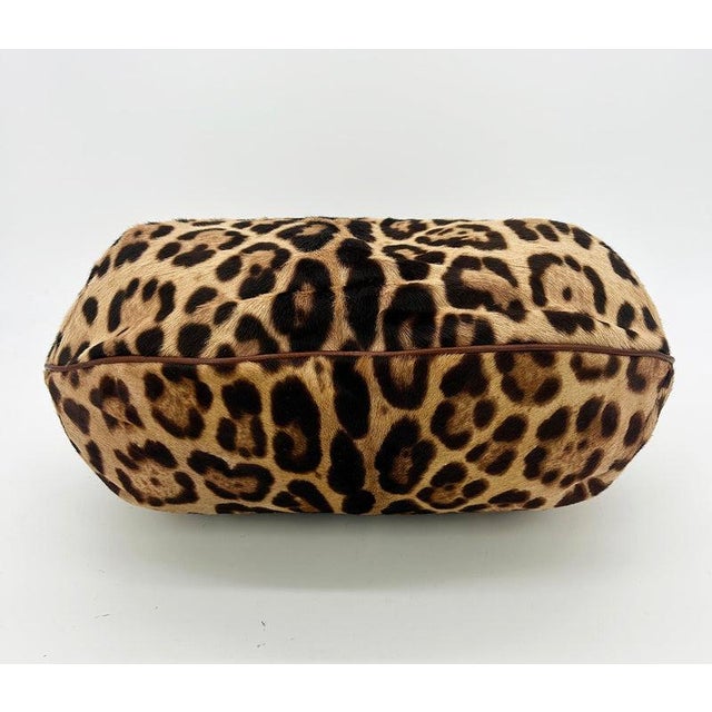 Mid 20th Century Dolce and Gabbana Leopard Print Pony Hair Tan Leather Miss Privee Shoulder Bag For Sale In Philadelphia - Image 6 of 11
