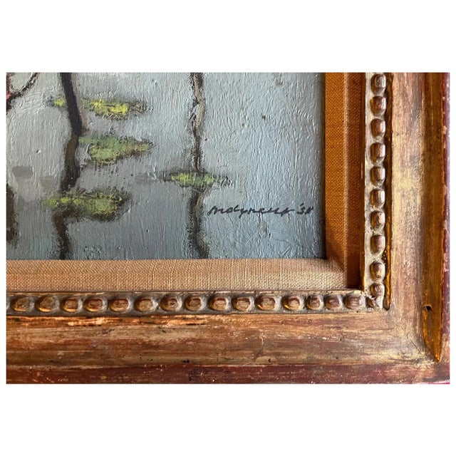 Edward Henry Molyneux (British, 1891-1974) Oil Painting on Canvas Evening Harbor at Dusk, 1938 For Sale - Image 9 of 13