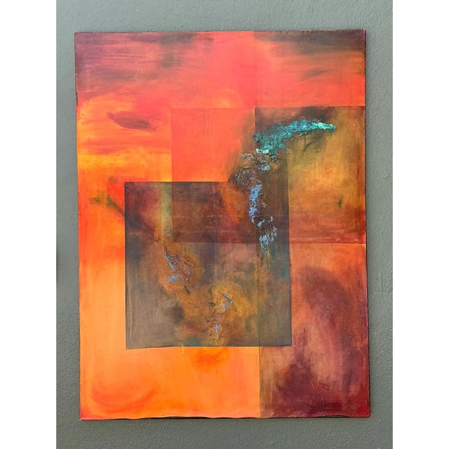 Late 20th Century Vintage Abstract Expressionist Oil Painting on Canvas For Sale - Image 5 of 13