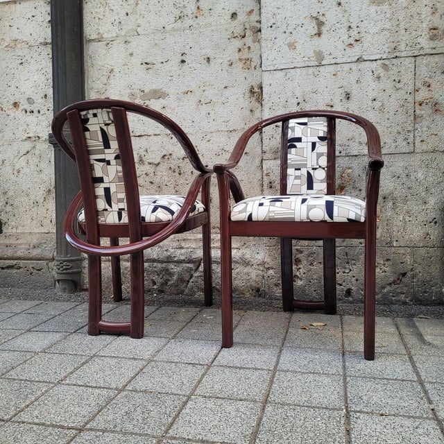 Art Deco Chairs Upholstered in Euphoria Cubista, Misia Paris, France, 1970s, Set of 4 For Sale - Image 18 of 18