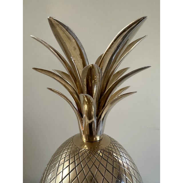 Mid-Century Modern Extra Large Vintage Brass Pineapple For Sale - Image 3 of 9
