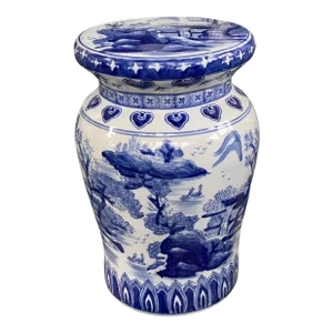 Mid 20th Century Chinese Blue & White Garden Stool/Seat