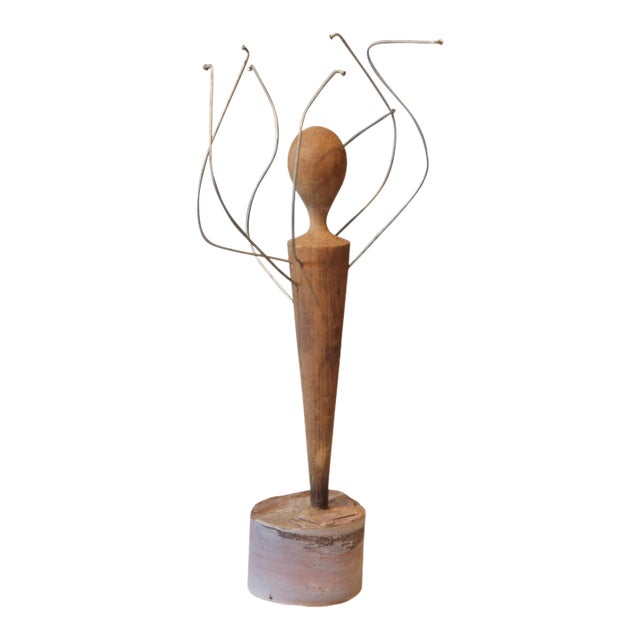 McKay Otto Modern Abstract Mixed Media Steel and Wood Organic Sculpture, 1996 For Sale