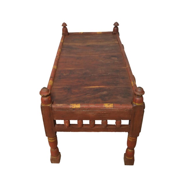Brown Antique Pakistanian Coffee Table in Wood, 1920s For Sale - Image 8 of 14
