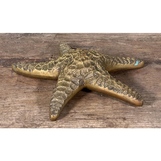 Vintage Brass Starfish Coastal Decorative Desk Object Sculpture / Paperweight For Sale - Image 4 of 6