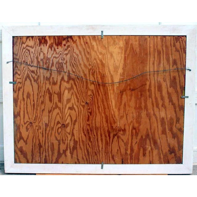 Large Vintage Expressionist Landscape Painting Signed Enamel on Board For Sale - Image 9 of 11