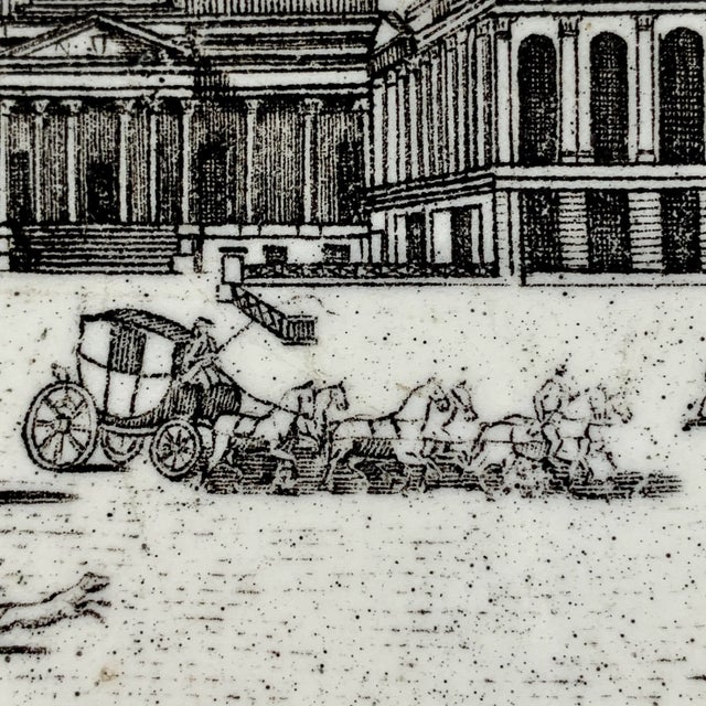 French Ph Choisy French Creamware Neoclassical Palais à Paris Architecture Plate For Sale - Image 3 of 12