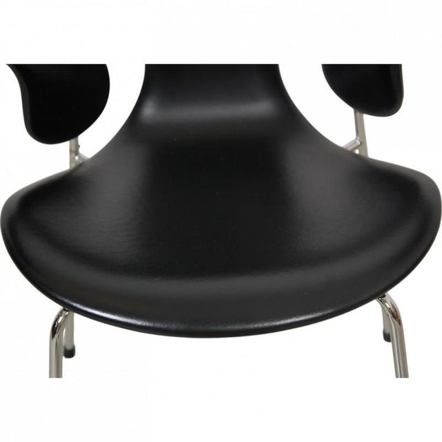 3208 Lily Chair in Black Leather by Arne Jacobsen, 1990s For Sale - Image 13 of 18