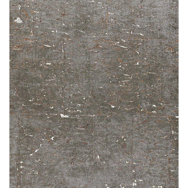 The House of Scalamandré Metal Cork Wallcovering, Graphite For Sale