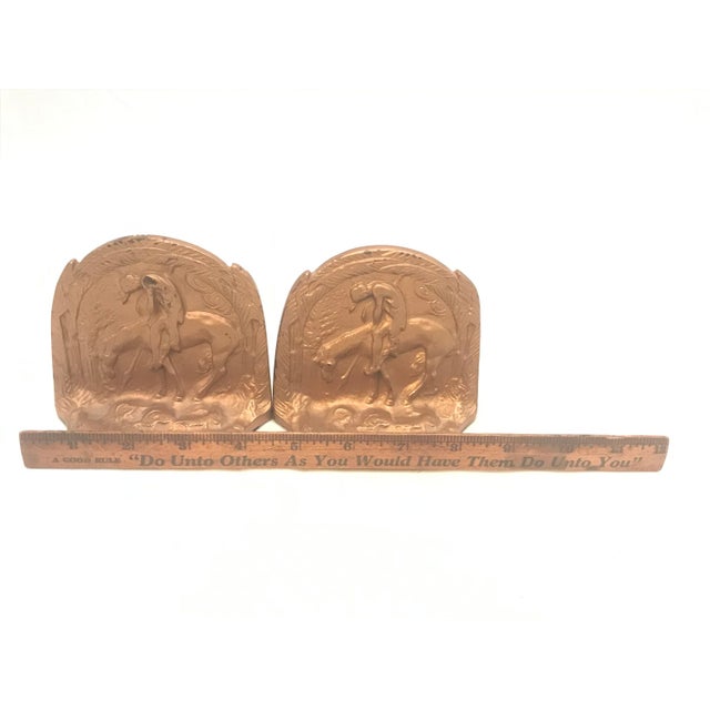 Art Deco Gilt Bronze "End Of The Trail" Bookends, c. 1930s For Sale - Image 9 of 10