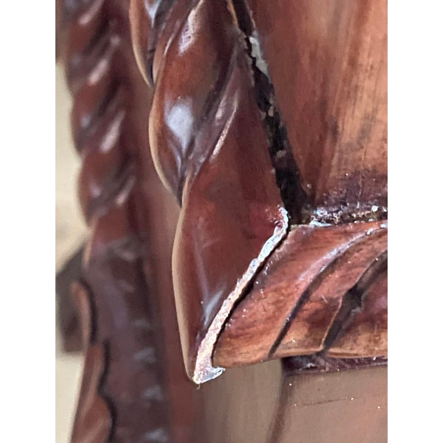 Solid Mahogany Repro. Chippendale Escritoire Secretary Desk Talon & Ball For Sale - Image 12 of 15