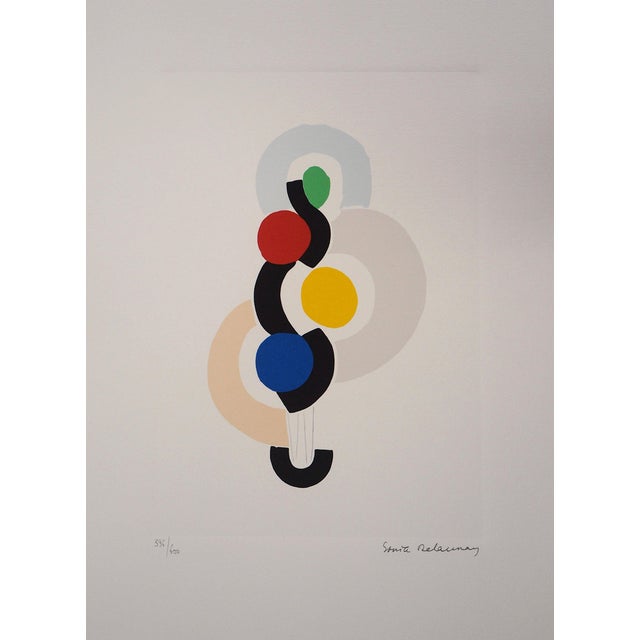 After Sonia Delaunay, Abstract Composition, 1994, Lithograph, Set of 4 For Sale
