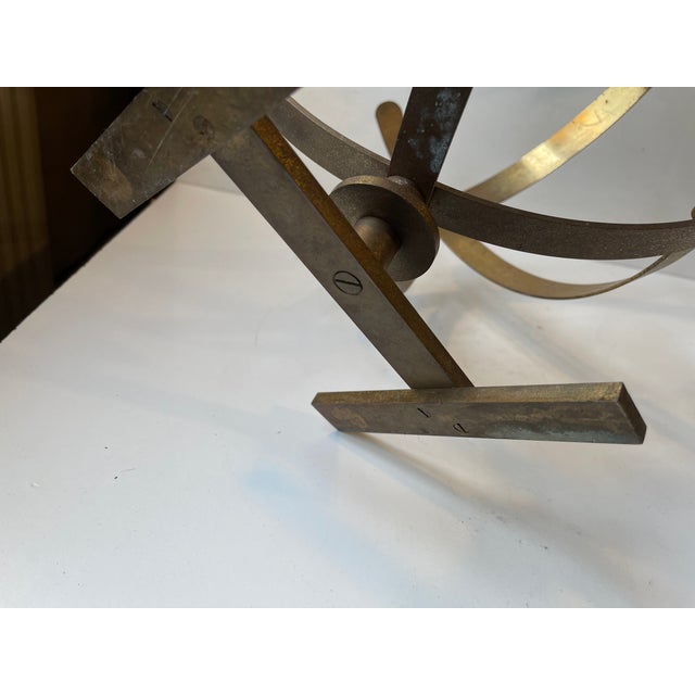 Vintage Scandinavian Nautical Sundial in Brass, 1950s For Sale - Image 9 of 11