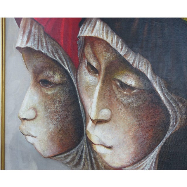 Mexican Artist Mario Lopez Cano Oil Painting on Canvas Offered for sale in an original oil on linen canvas by the renowned...