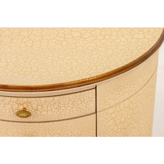 Contemporary Modern D-Shaped Painted Wood Bedside Cabinets, A Pair For Sale - Image 3 of 8