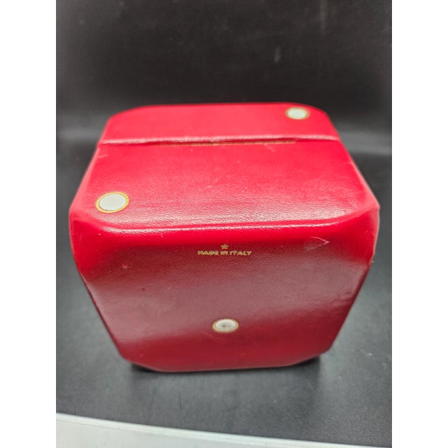1970s Figurative Giant Lord & Taylor Red Leather Cards/Dice Box Container, Made in Italy For Sale - Image 4 of 4