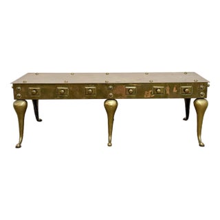 Hollywood Regency Brass Coffee Table For Sale