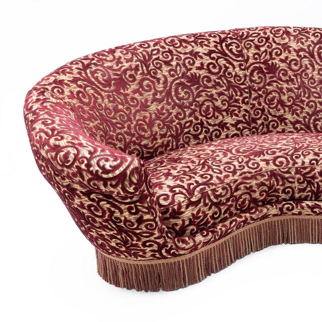 Mid-Century Modern Italian Curved Sofa by Federico Munari, 1950s For Sale - Image 4 of 12