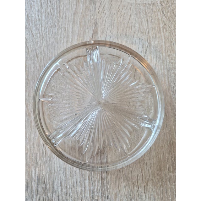 Vintage Mid-Century Modern Hammered Aluminum & Divided Glass Vanity Jar For Sale - Image 4 of 5