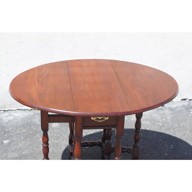 Jacobean English Walnut Jacobean Drop Leaf Table 19th Century For Sale - Image 3 of 12