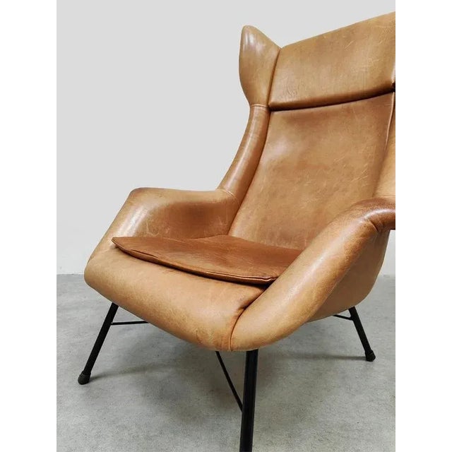 Animal Skin Vintage Czech Wingback Lounge Chair by Miroslav Navratil, 1960s For Sale - Image 7 of 8