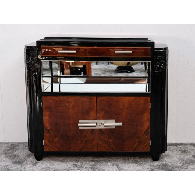 Small Art Deco Sideboard with Mirrored Shelf Compartment, 1930s For Sale - Image 17 of 17