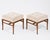 Set of Stools by t.h. Robsjohn-Gibbings in Walnut and Velvet, C. 1950s For Sale - Image 4 of 6