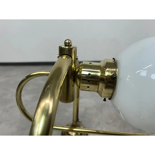 Metal Large Art Deco Brass Wall Lamp, 1930s For Sale - Image 7 of 10