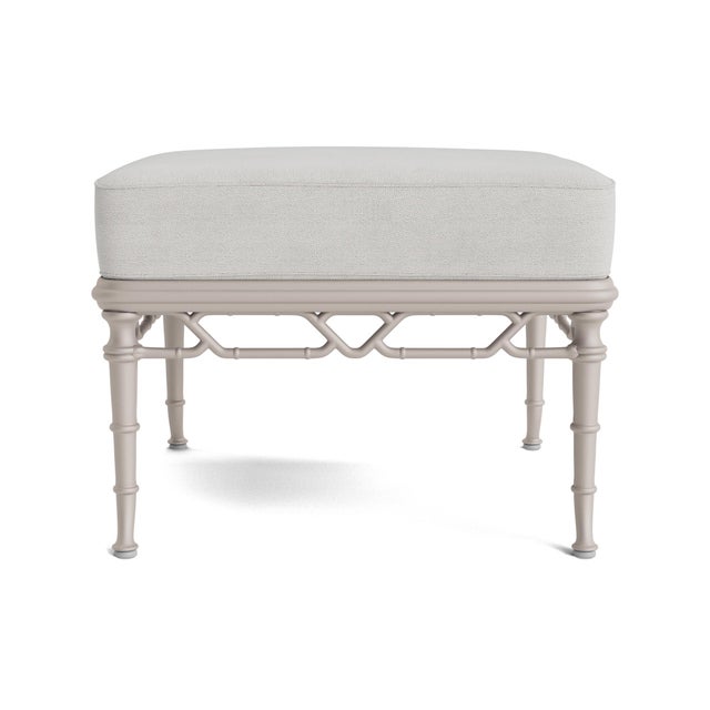 Brown Jordan Brown Jordan Calcutta Ottoman, Dove frame with Fusion Dove fabric For Sale - Image 4 of 11