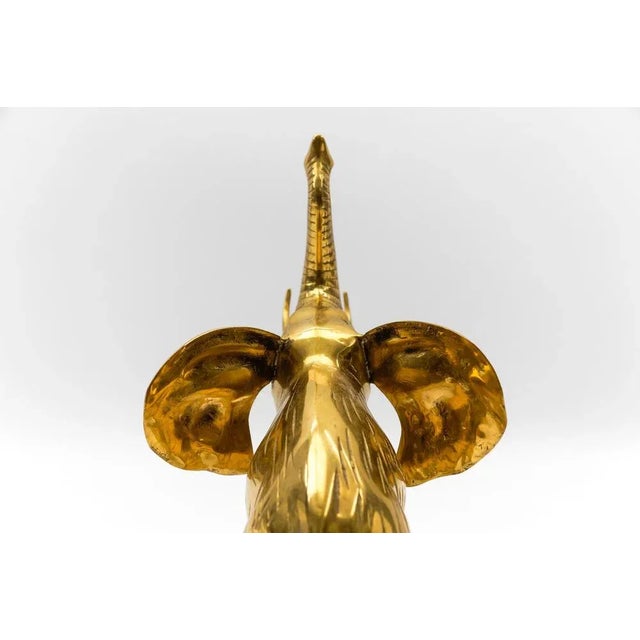 Gold Large Mid-Century Modern Brass Elephant, 1960s For Sale - Image 8 of 9